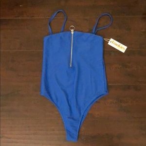 Frankie’s Bikinis High Leg One Piece Cobalt